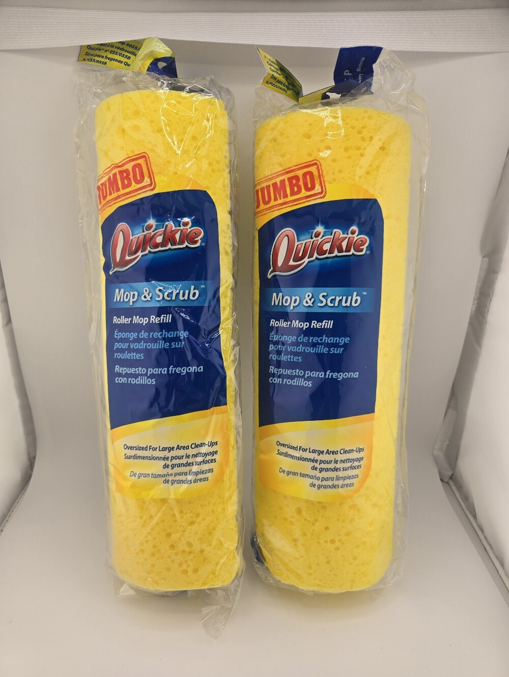 Quickie Jumbo Mop Scrub Roller Mop Refills Mop Heads Lot Of 2